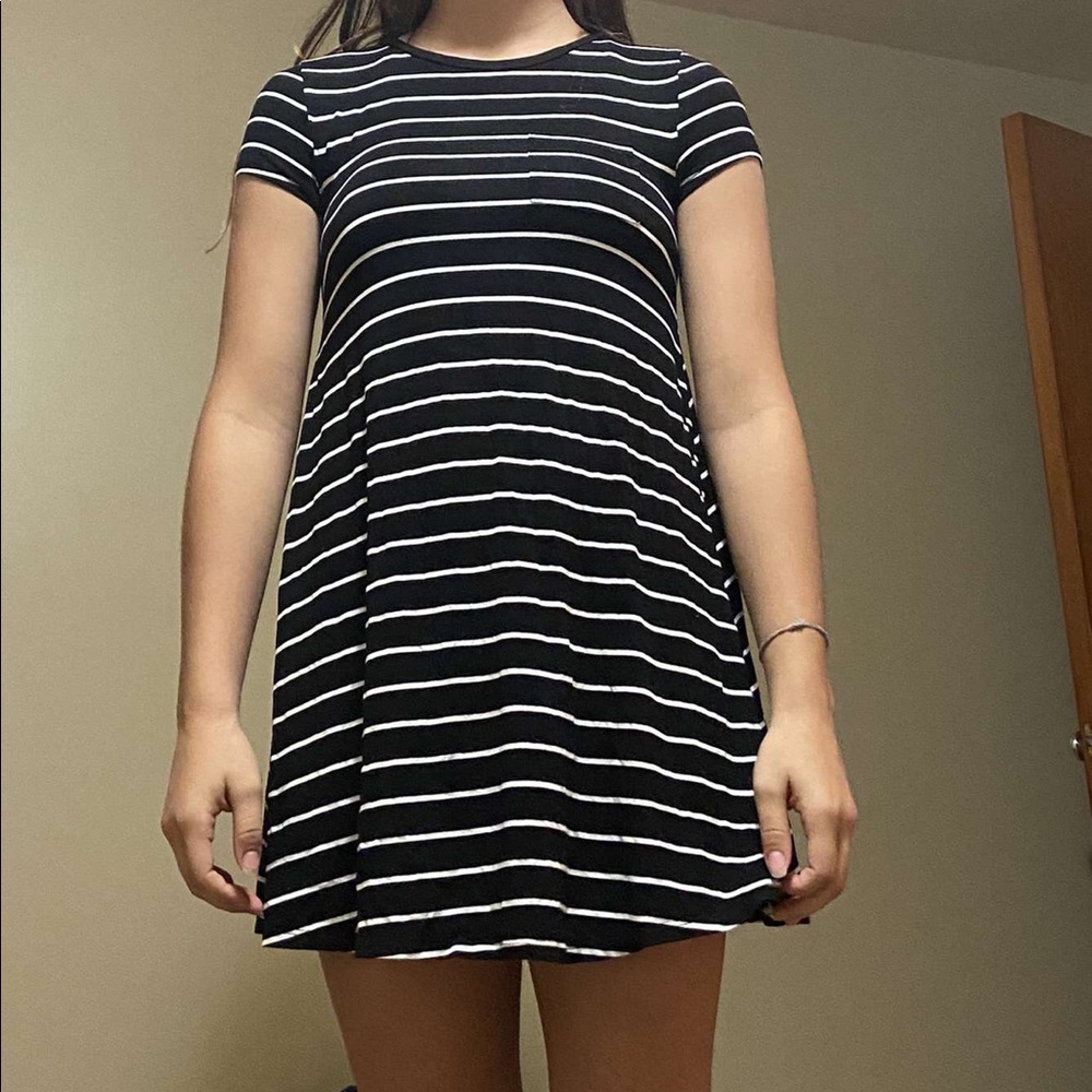 black and white dress